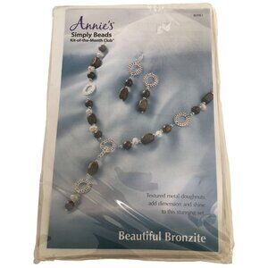 Annies Simply Beads Jewelry Making Kit Beautiful Bronzite Set Necklace Earrings